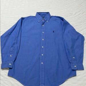 Ralph Lauren Men's Blue Long Sleeve Button Down Shirt: 15-32